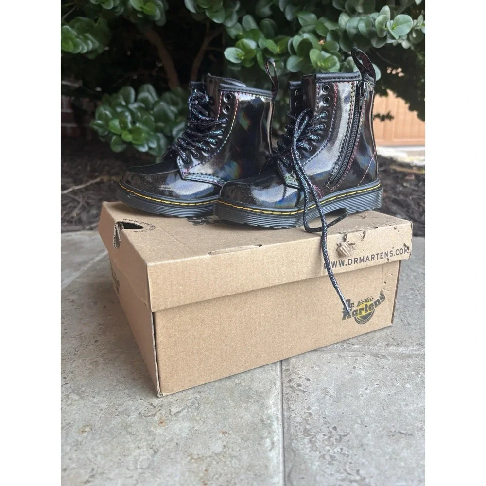 Dr. Doc Martens 1460 T Youth Kids Boots⭐️Black⭐️US Size 7 Softy T Side Zip⭐️NEW